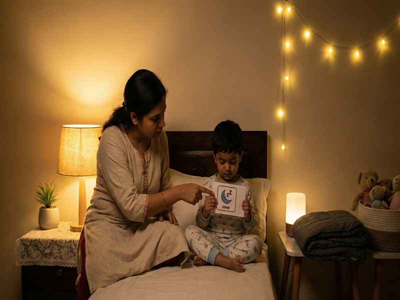 Sleep routine therapy session for a child at the Best ADHD and Autism Center in Pune