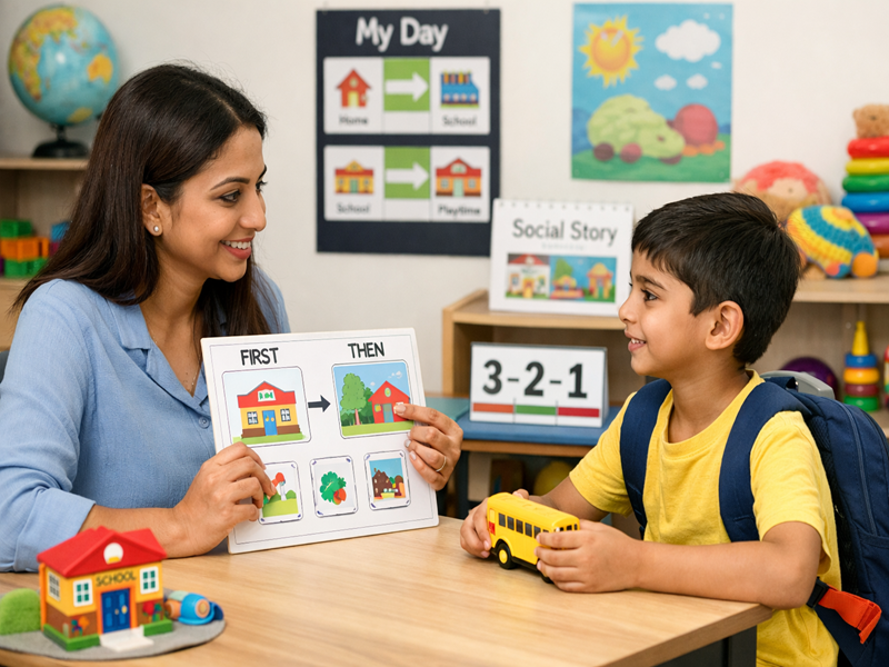 Transition support therapy session for a child at the Best ADHD and Autism Center in Pune