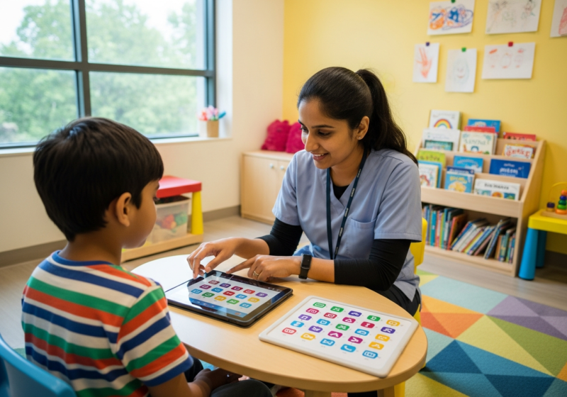 AAC support therapy session at the Best ADHD and Autism Center in Pune