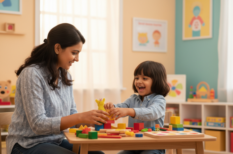 Best child psychologist in Pune using therapy techniques with child